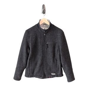 Woolrich Jacket Womens Small 100% Wool Full Zip Dark Gray Onyx Heather Gorpcore